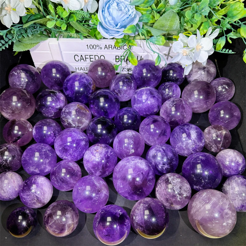 

2025 High Quality Crystal Spheres Wholesale Natural Phantom Amethyst Sphere for Crystal Gifts