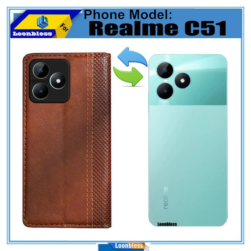 리얼미 C51 휴대폰 글로벌 커버 북 스킨 하우징 이트위 리얼미 C51 케이스 코크 레알미 C51 리얼미C51 C 51 C51s용 C51 케이스