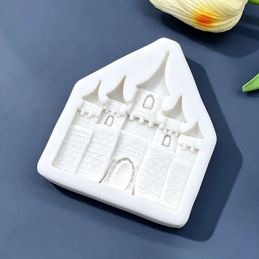 Schloss-Silikonform für Zuckerguss, Harzwerkzeuge, Cupcake-Backform, Fondant-Kuchendekorationswerkzeuge – Detail 5