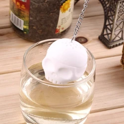 Food Grade Silicone Tea Strainer Steepers Infusers Bone Skull Shaped Loose Tea Leaf Infuser Spices Filter Teapot Tool 87HA