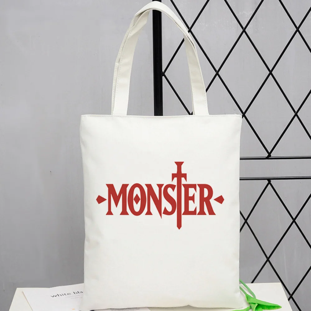 Monster Anime tote bag foldable canvas  bolsas de tela reusable woman