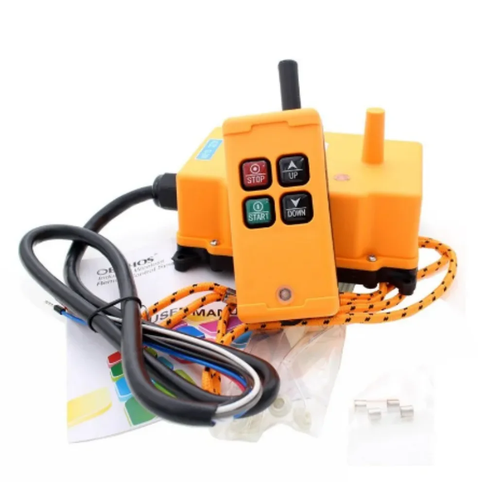 

OBOHOS 12V 24V 220V 380V HS-4 4 Channels 1 Speed Control Hoist industrial wireless Crane Radio Remote Control System