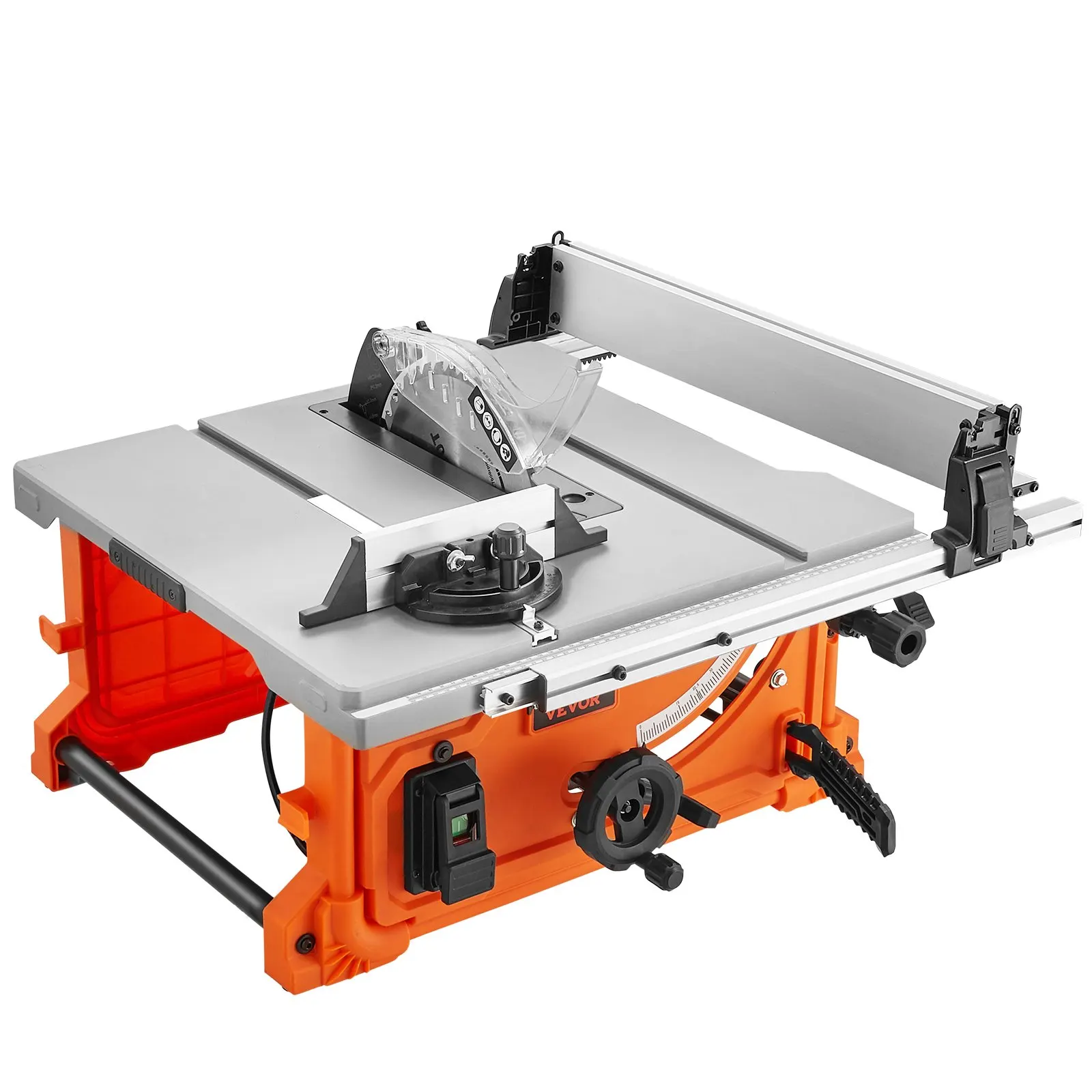 VEVOR 254mm 10inch Table Saw Electric Woodworking Cutting Machine with Dust Port 25in Rip Capacity for DIY Wood Plastics Cutting