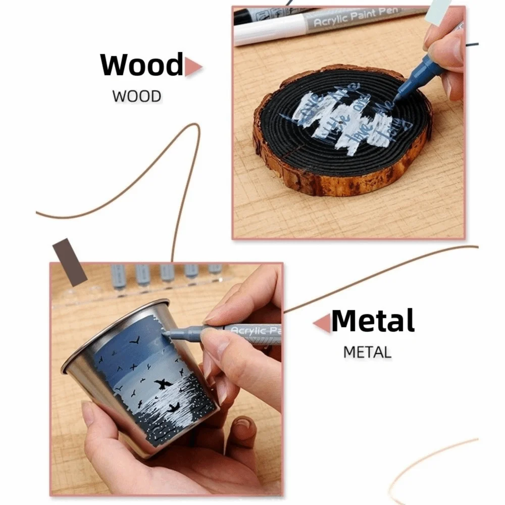 

22 Colors Acrylic Paint Pens Pro Color Series Extra Fine Tip Paint Markers Set Widely Use Visible Window