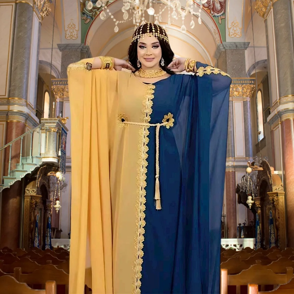 Hot Selling American European African Style Women's Plus Size Loose Vintage Mesh 2 Piece Sets Long Sleeve Robes Female Clothes