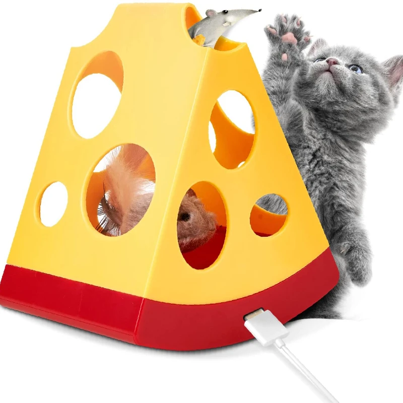 

Cat Toys Electronic Spin Interactive Toys Cat Wand Teaser Toy Gift Box for Kitty Puppy