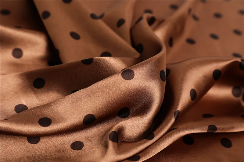 Polka Dot Kopftuch Seide Satin Hals Schal Für Frauen Drucken Hijab Schals Weibliche 90*90 cm Quadratische Tücher und Wraps Schals Für Dame – Detail 28
