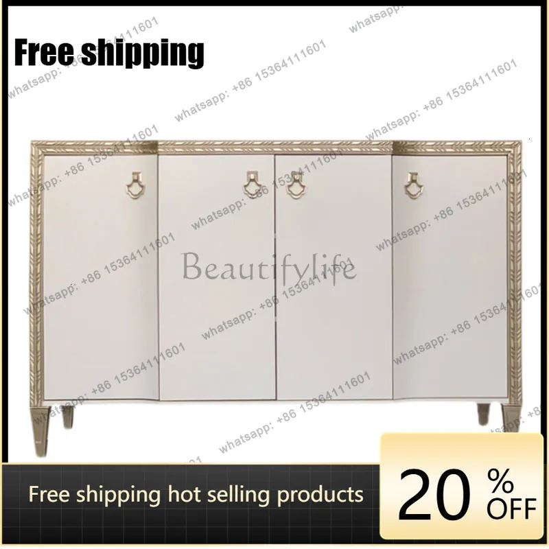 XX American light luxury solid wood porch cabinet post-modern simple living room home decoration locker