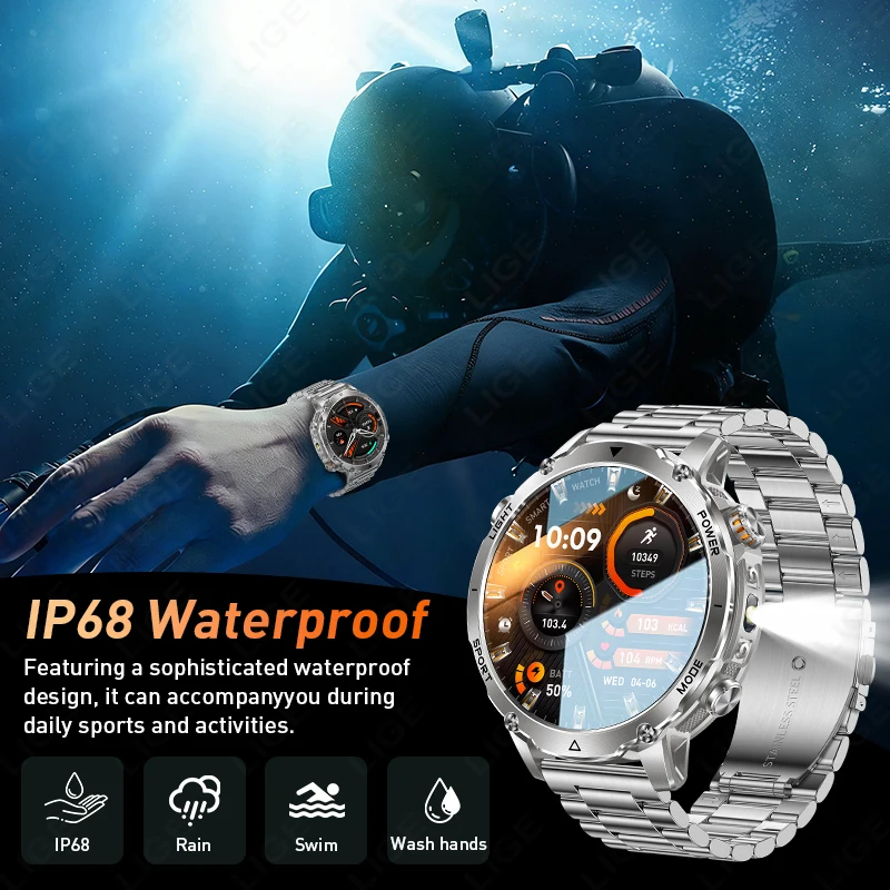 LIGE Smartwatch voor heren Blu - Smartwatch Military Watches For Men recensie en prijs