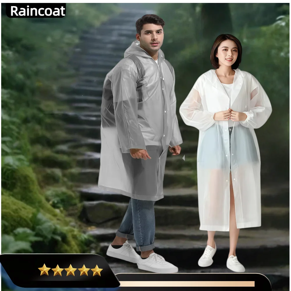 Emergency Poncho Rain - 大人用レインポンチョ ハイキング用ポーチ付き ポータブルポンチョレインコート 緊急用防雨コート フード付き 男女兼用レインコート