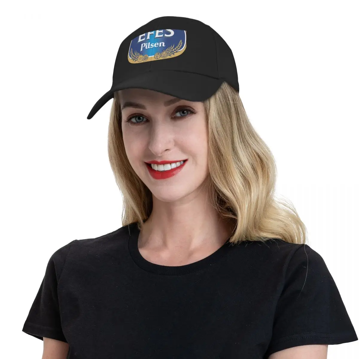 Efes pilsen gorra de béisbol para hombre y mujer, gorro de Anime con visera térmica negra, gorras de Montañismo