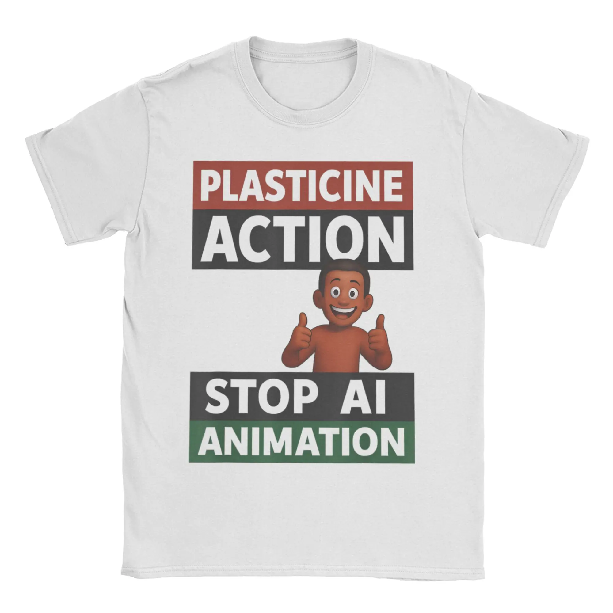 

Amazing Plasticine Action T-Shirts Men Women 100% Cotton T Shirt Support Human Artists Stop Motion Animator Tees Printed Clothes