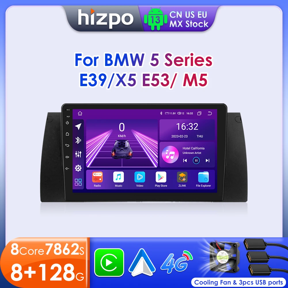 

Hzipo AI Voice Car Radio Multimedia For BMW 5 E39 1995 - 2003 E53 X5 M5 Android Auto Carplay GPS Navigation 2din Autoradio 7862