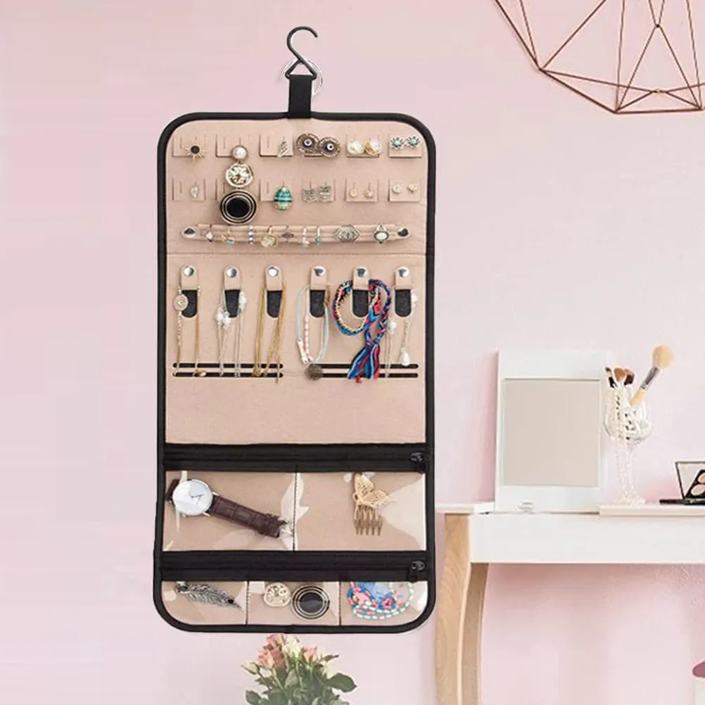 

Jewelry Hanging Organizer Bag for Necklaces Earrings Bracelets Home Wall Display Storage Travel Jewelry Holder Organizer Space