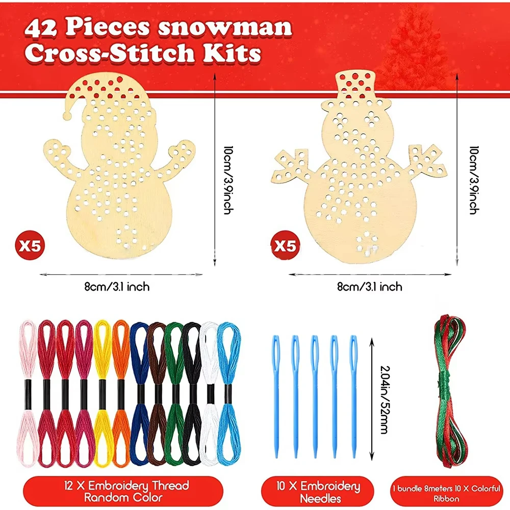 42 шт./компл. Снеговик, деревя – обзор и цена Embroidery Kit Set