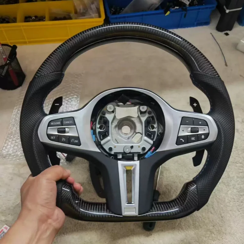 For BMW G20 G01 G30 G05 G80 G82 G42 G22 G11 G02 Customized Microfiber Leather Car Steering Wheel Accessories Steering Wheel