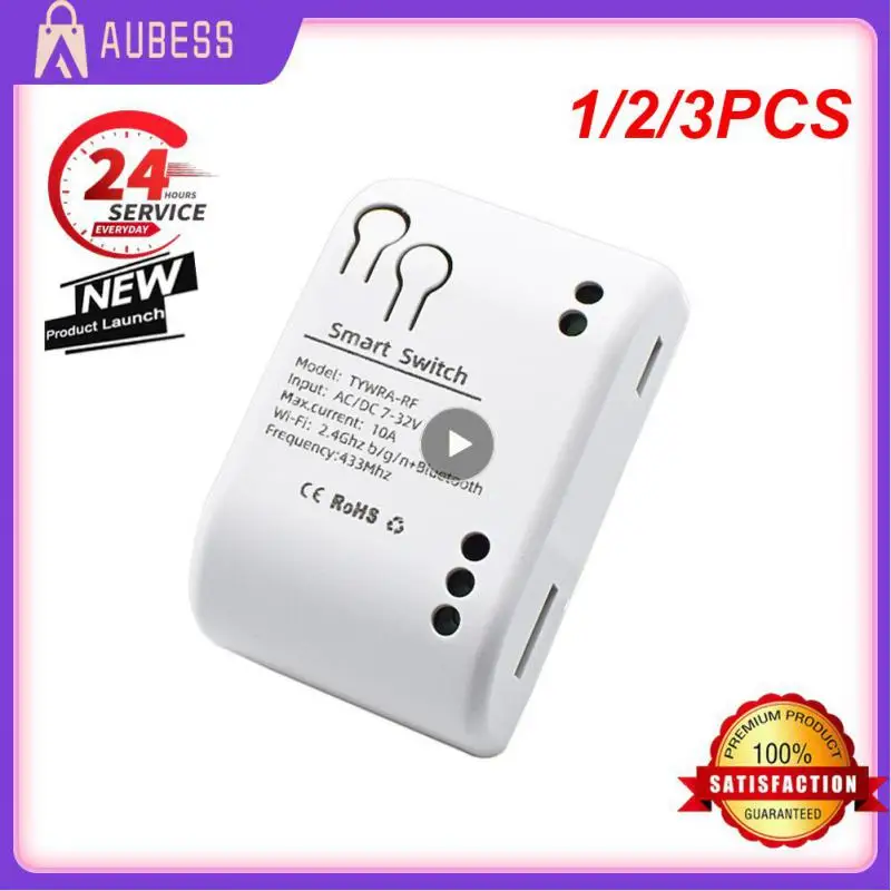 1/2/3PCS Voice Control With Alexa Home Self-locking Interlock Wireless Remote Control Switch 10a 1 Gang