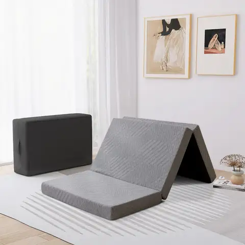 Materasso pieghevole Hcore, materasso pieghevole in Memory Foam da 4 pollici con borsa, coprimaterasso portatile per pavimento, campeggio, ospite