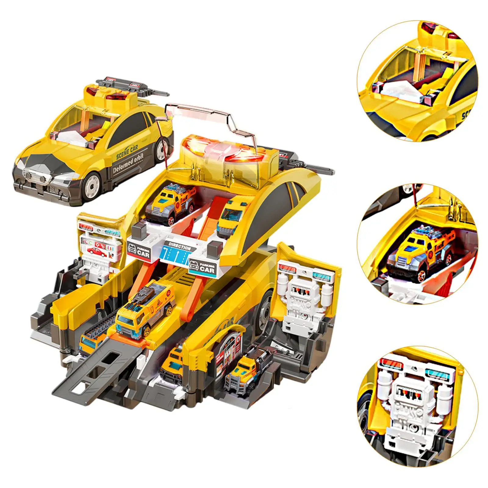 Set di camion giocattolo per bambini con suono e luce con 6 piccole auto in lega per bambini di età compresa tra 3 e 5 anni, regalo di compleanno per ragazzi e ragazze