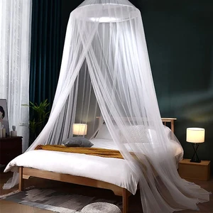 Rede mosquiteira pendurada dossel cúpula verão quarto cama voar inseto pendurado tule cortina rei dormir mosquiteiros 10 principais vendas rede mosquiteira king size - №3