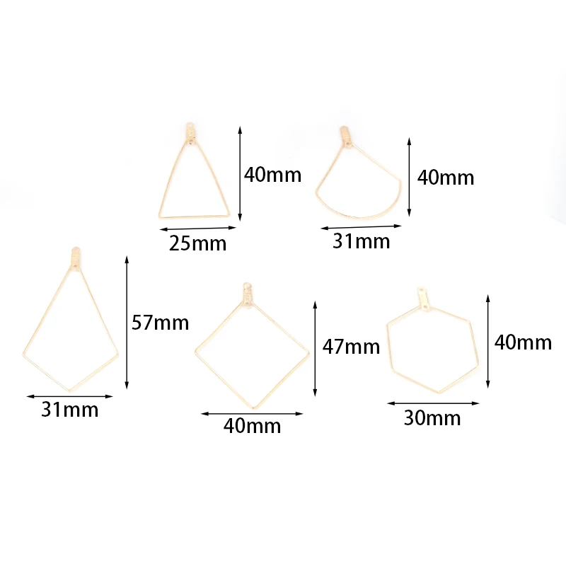 10 sztuk/partia kształt geometryczny kolczyk rama spadek kolczyki ustalenia nieregularne ucho drut Hoop do tworzenia biżuterii DIY kolczyki ustalenia — zdjęcie 5