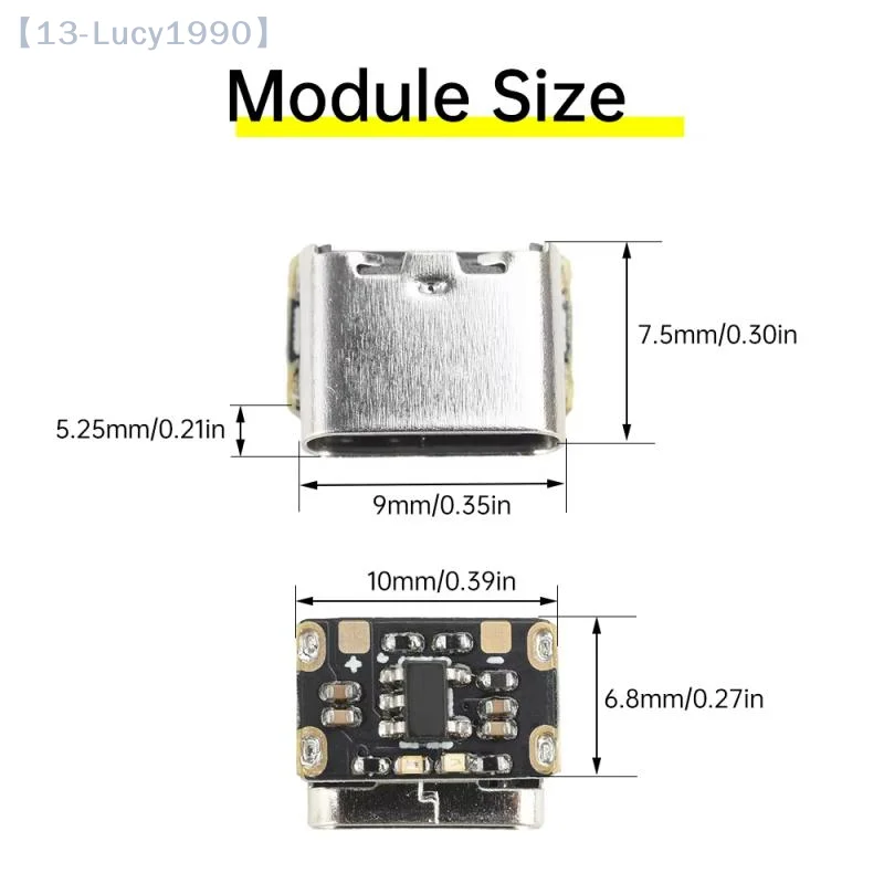 5Pcs DC4.2V Mini Lithium Battery Charging Board Module Constant Current/Constant Voltage Charging Power Board Protection Type-C