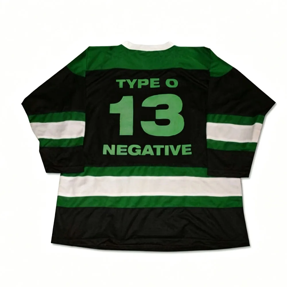 Type O Negative 13 VINNLAND Print Mesh Hockey Jersey für Männer und Frauen, Langarm-Sportuniform, Metal Band Streetwear Tops, bedrucktes Shirt – Detail 4