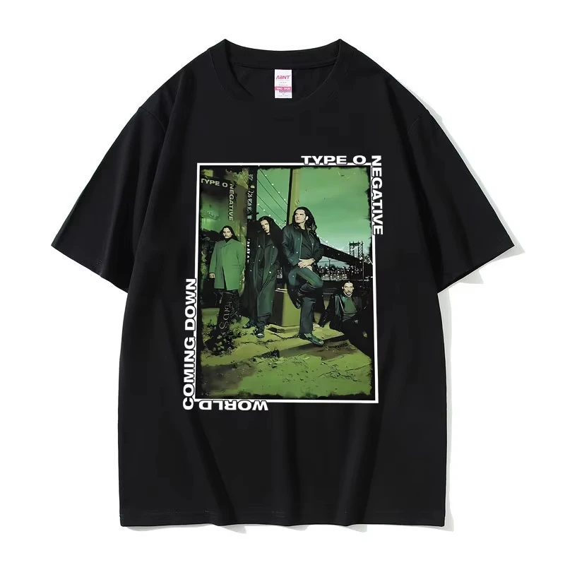 Rock Band Type O Negative Everything Dies World Coming Down Summer Fun Prints T Shirts Men Gothic Tshirt Men Oversized T-shirts