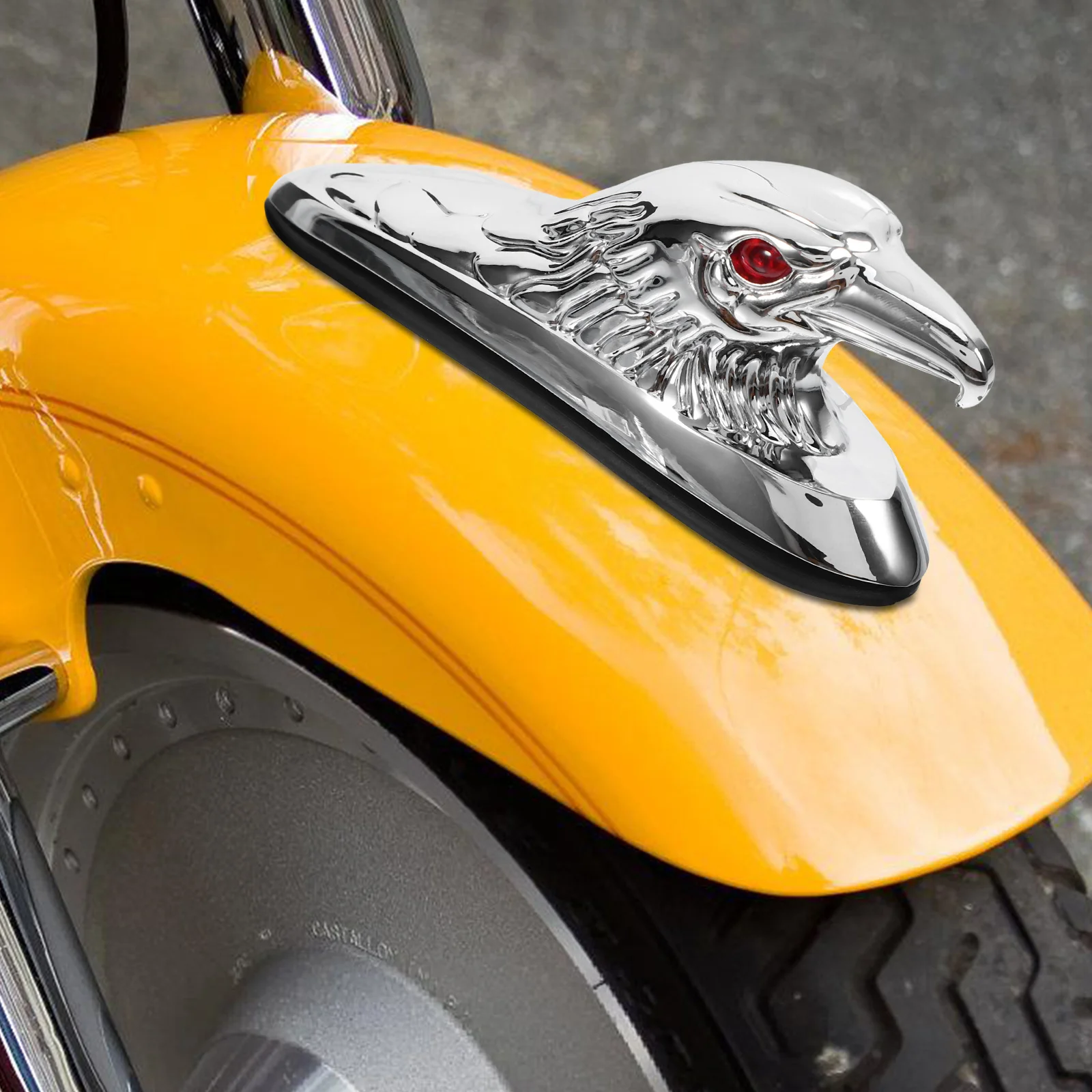 Adlerkopf-Ornament aus Metall für Motorrad-Kotflügel-Dekoration, langlebige Zinklegierung, einzigartiges Design, einfache Installation, modischer Look