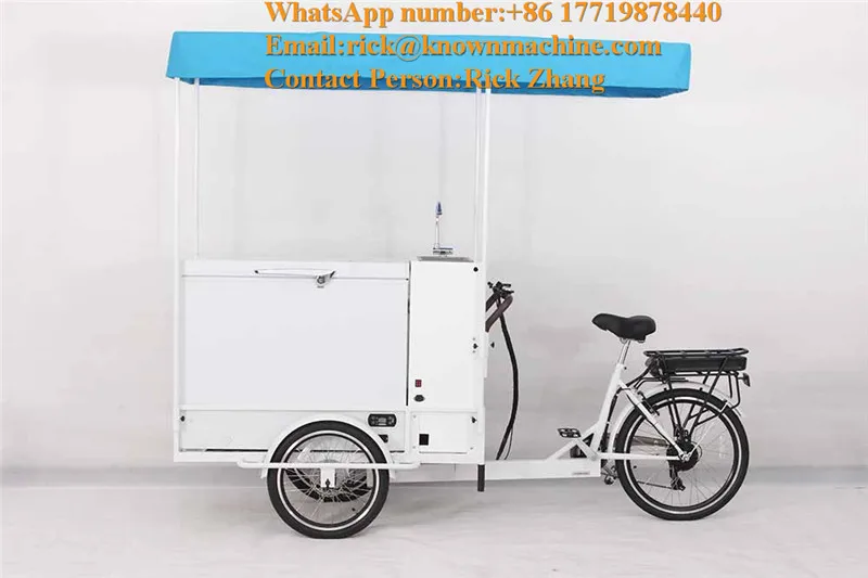 Mobile ice cream freezer bike bicycle cart with cooler for sale and single water sink