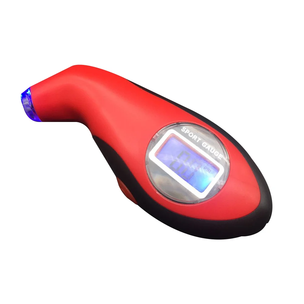 

Digital Tire Pressure Gauge Red Black Border Auto Shut-Off 3 Or 20 Seconds Ergonomic Non-Slip Grip Clear Display Quick