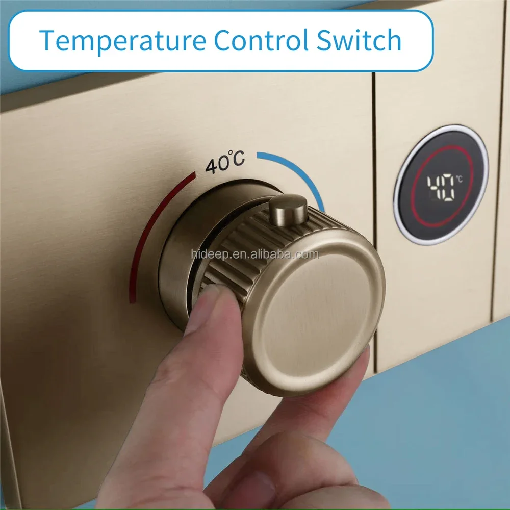 HIDEEP Jiangmen 2023 New Temperature Display Button Control Thermostatic Switch Valve Shower Main Body