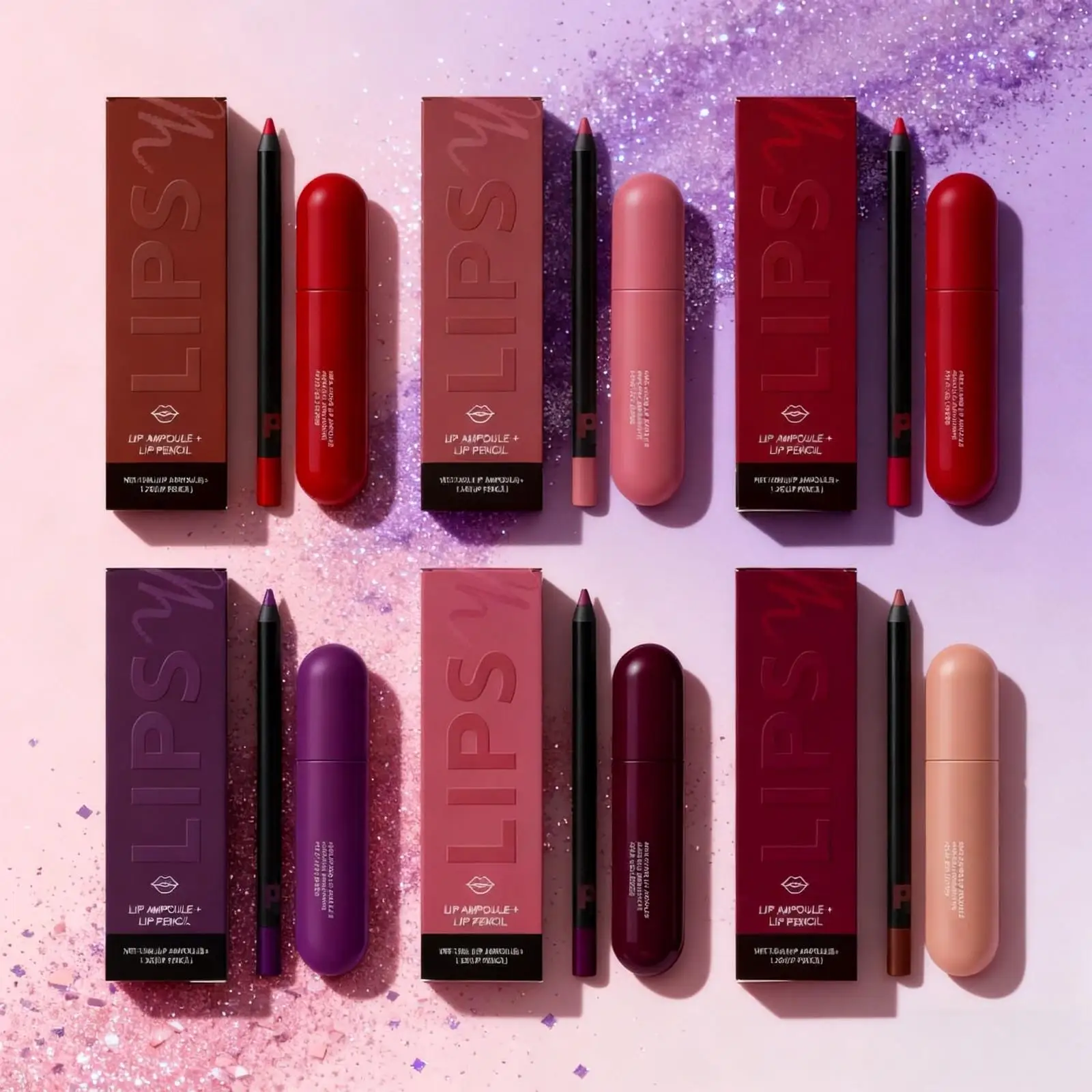 

Waterproof Lip Pencil Lip Ampoule Serum Long Lasting Lip Hydration Smooth Plumping Lip Liner Hyaluronic Acid Lip Makeup Set 15ml