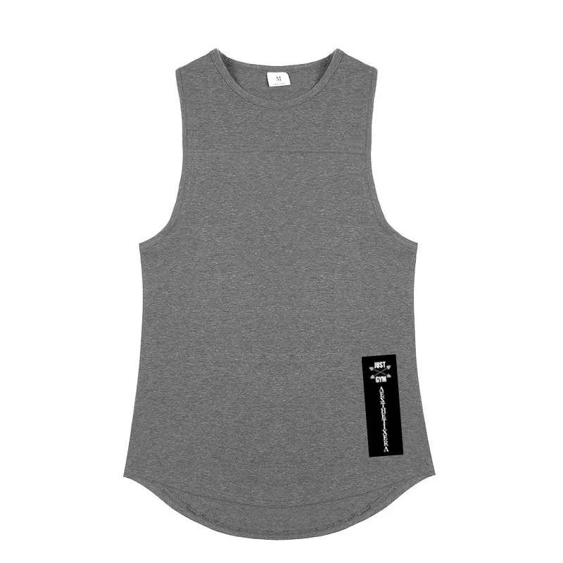 

Летние хлопковые свободные дышащие футболки без рукавов, мужские повседневные майки для бодибилдинга, тренажерный зал, фитнес, тренировки мышц, спортивные майки
