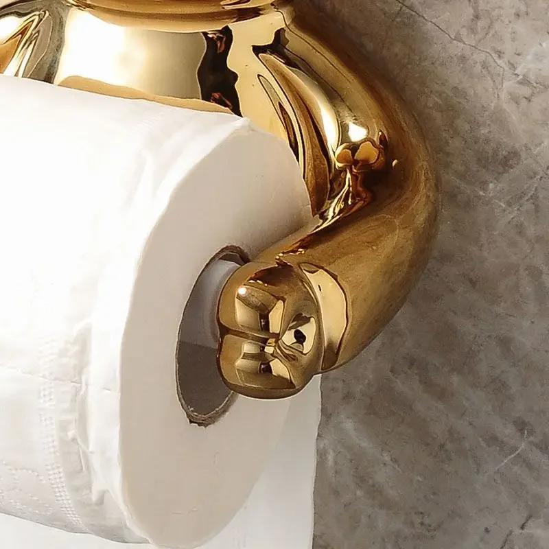 Imagem -06 - Suporte de Papel de Rolo de Urso wc Doméstico Toalha de Rosto Caixa de Tecido de Parede de Suspensão Armazenamento à Prova d Água Luxo