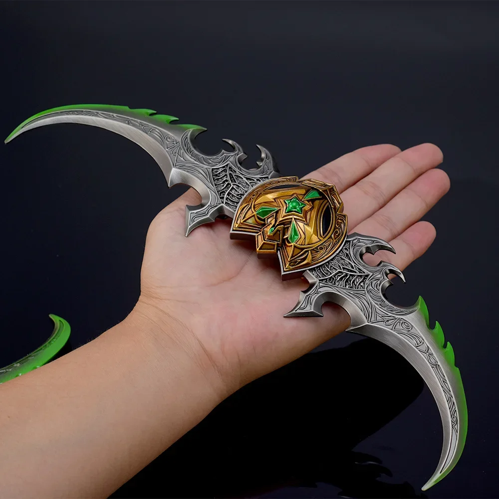 29cm warlaive de azzinoth mundo da artesanato jogo periferia metal completo artesanato arma modelo ornamento illidan stormrage espada menino brinquedo