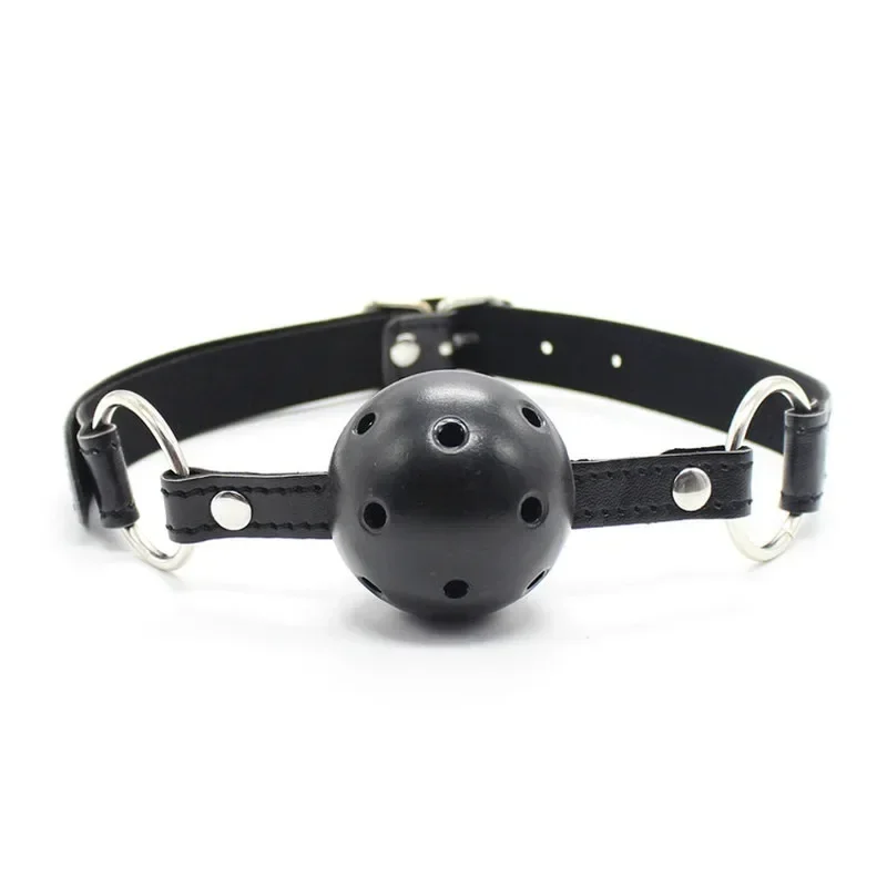 PU Leather Open Mouth Ball Gag, Sex Bondage, Acessórios Exóticos, Produtos Orais para Casais, Multi Cores, SM Sex Toys