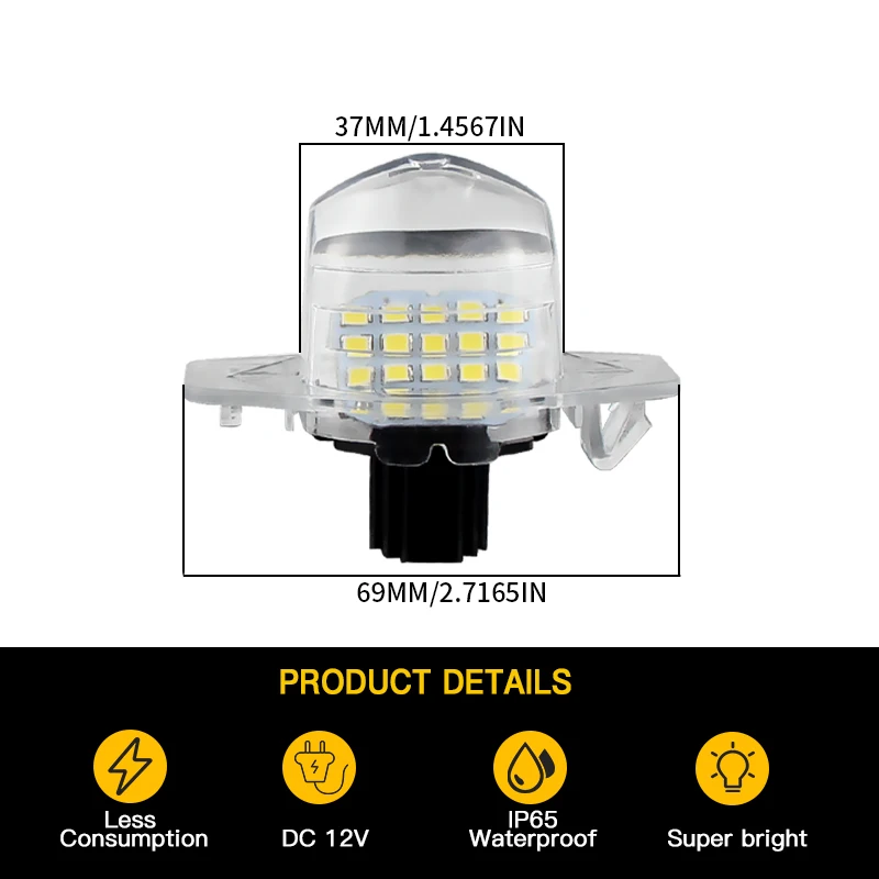 2Pcs Car License Plate LED Light For Honda Crosstour CR-V FR-V HR-V Insight Odyssey Stream 12V SMD 18 LED Number Plate Lamp