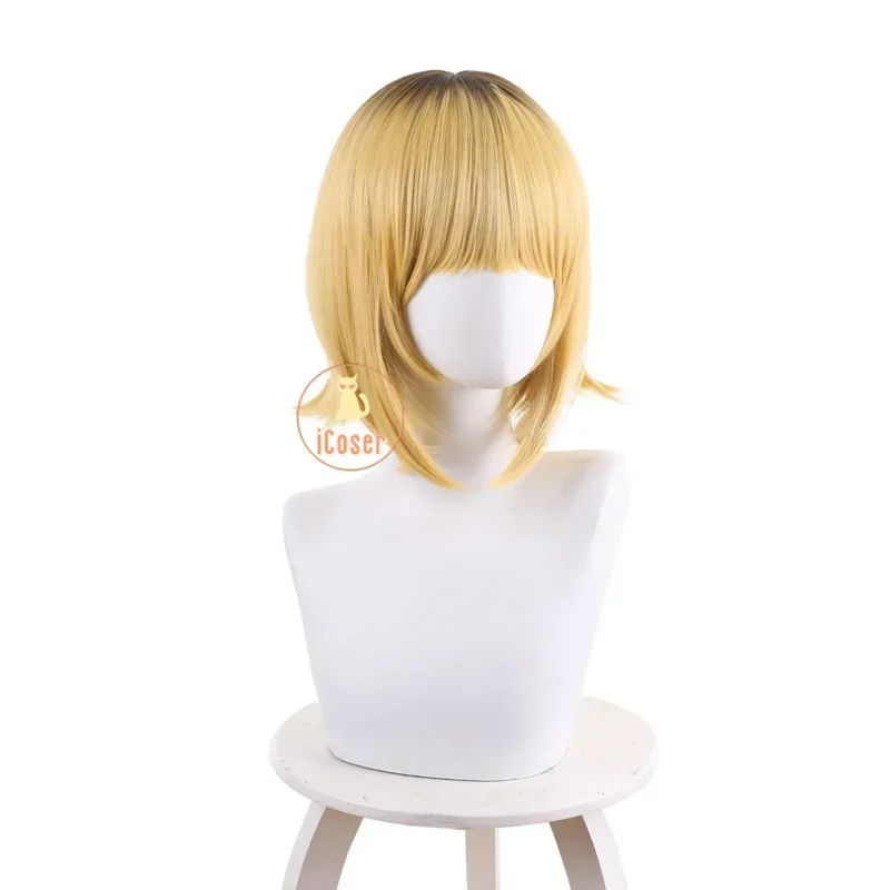 Cosdea Anime Oshi No Ko Mem-Cho Cosplay Wig Me-san Short Blonde Hair Devil Horns B-Komachi Women Role Play Accessory Halloween C