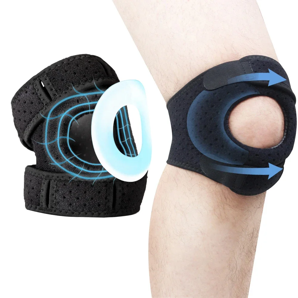 1Pcs Patella Knee Braces for Knee Pain,Dual Patellar Tendon Support Straps with Gel Pad for Arthritis,Tendonitis,Knee Stabilizer