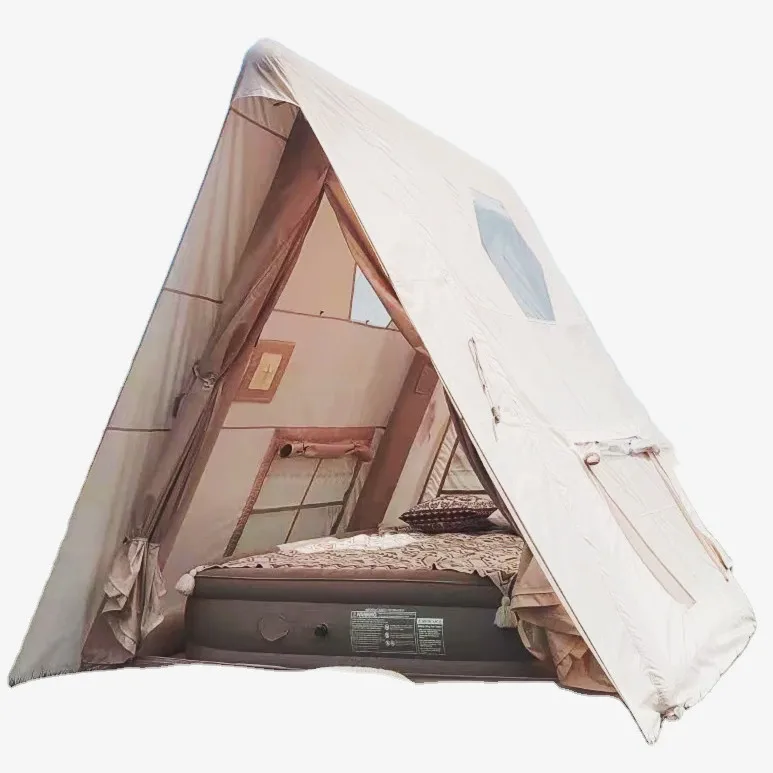 

Newest Inflatable Tent for Outdoor Camping 2-3 Person Waterproof Portable Four-Season Double Layer Oxford PVC Air
