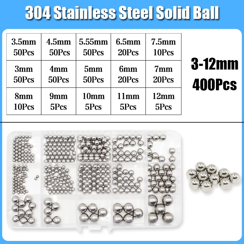 304 Edelstahlkugel, hochpräzise Lagerkugel, kleine, glatte, solide Perlenkugel, runde Perle, Durchmesser 2–12 mm, MTB, Kinderfahrrad, Roller – Detail 5
