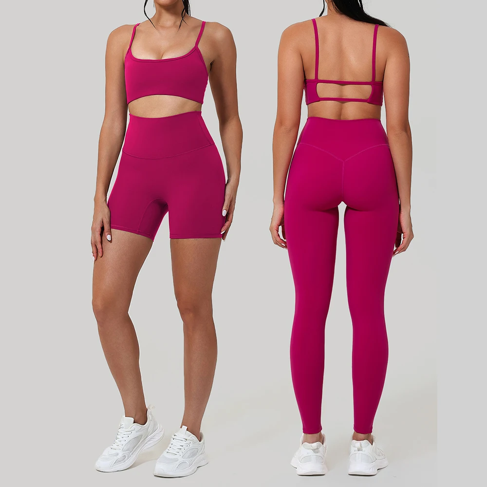 

Yoga Clothes Set Sportswear Gym Outfits Women 2PCS Sports Set Workout Tracksuit High Waist Leggings Fitness Suit Running Bra