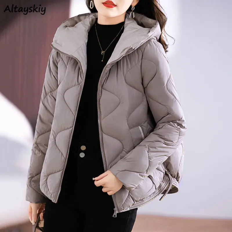 Jaket parka wanita musim dingin, jaket parka bertudung, pakaian dingin kasual, pakaian luar wanita jalanan, mantel tebal, semua cocok, Mode Korea, musim dingin, 4XL