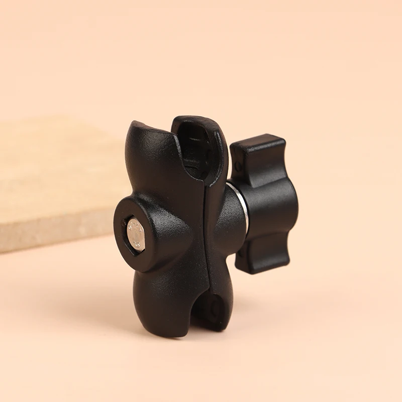 Morsetto di montaggio per supporto con testa a sfera con braccio a doppia presa in lega di alluminio da 5,5 cm per braccio di prolunga per fotocamera per bicicletta