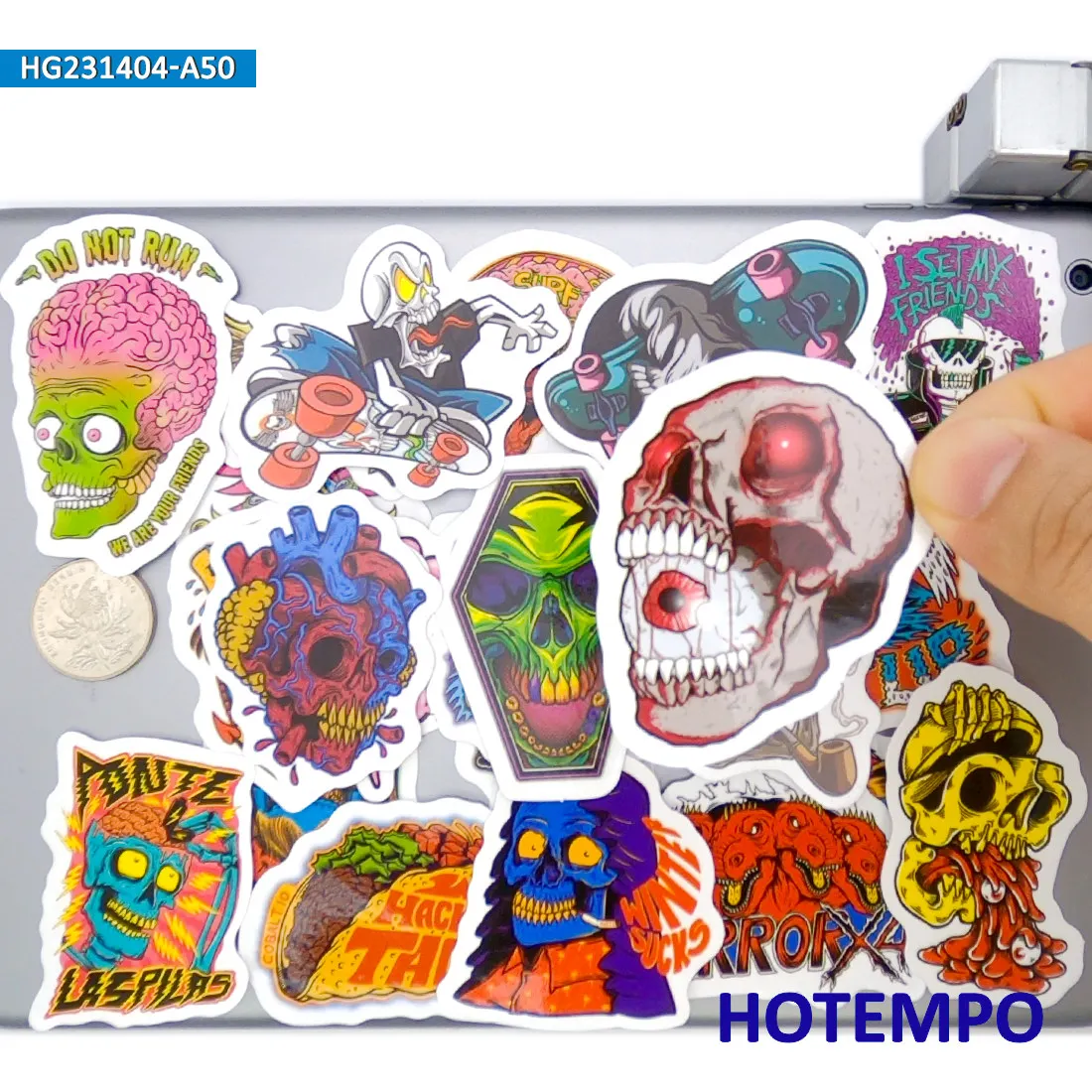 20/30/50Pieces, Monster Stickers Set, Horror Style, Zombie Skull Demon Witch, for Decoration Laptop Car Phone, Fun Sticker Pack