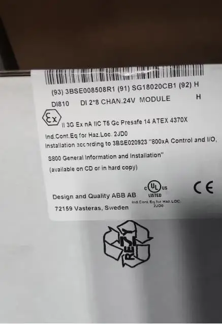 Módulo de entrada digital PLC DI810 3BSE 008516 R1