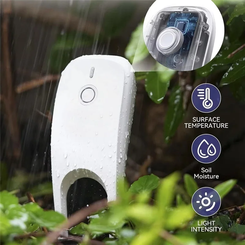 Medidor inteligente de umidade do solo ABFY-Wifi, testador de umidade/temperatura/luz do solo 3 em 1, sensor de umidade do solo sem fio para jardim