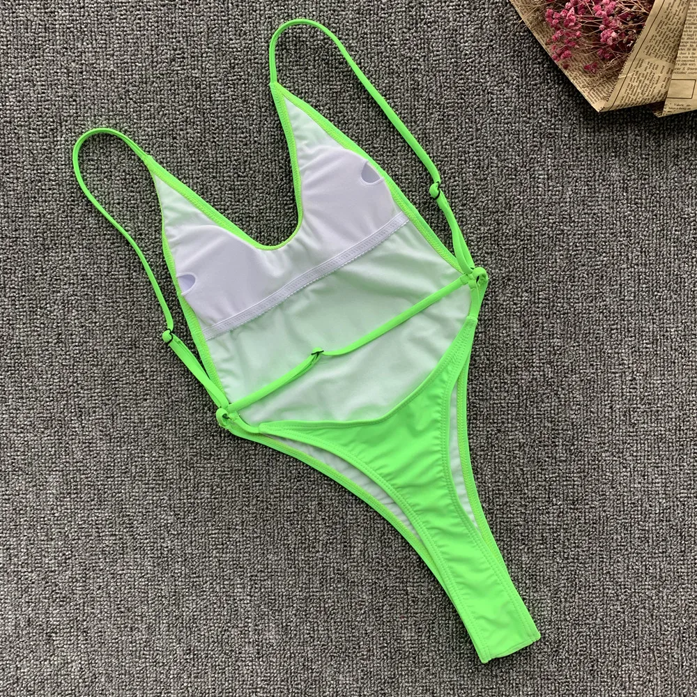 New Sexy Extreme String Mini Micro Thong One Piece Swimsuit 2024 Female Bather Women Swimwear Bathing Suit Swim Beach Monokini