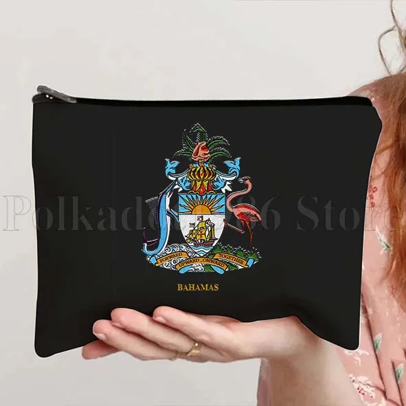 Bahamas Landkarte Flagge Nassau Canvas Lippenstift Kosmetiktasche Reise Make-up Taschen Etui Tasche Schule Lehrer Hochzeit Geburtstagsgeschenk